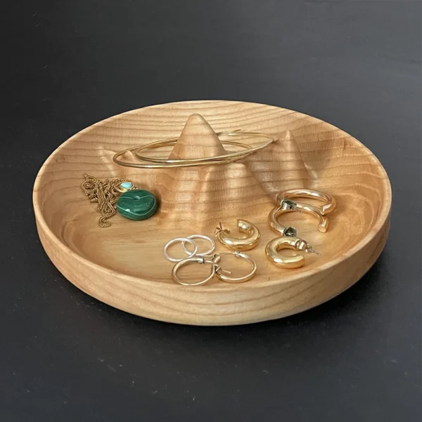 Wooden collectible bowl wit jewelry