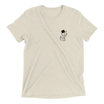 A t-shirt with a Pompous Fox brand graphic