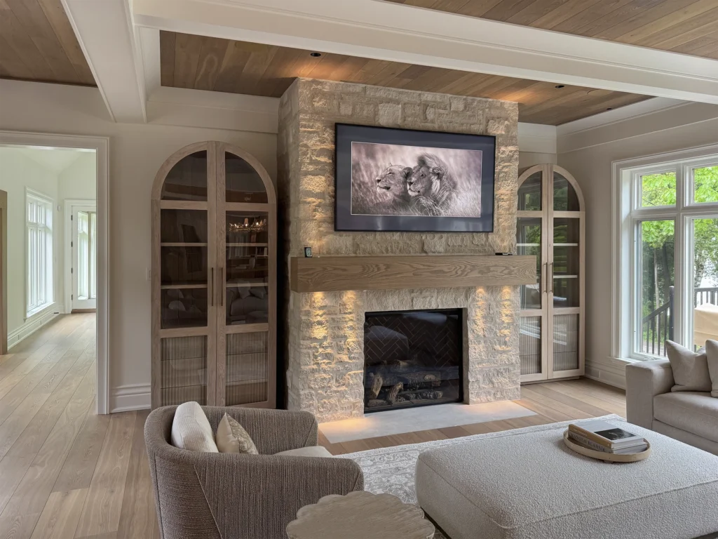 Two arched cabinets in an interior