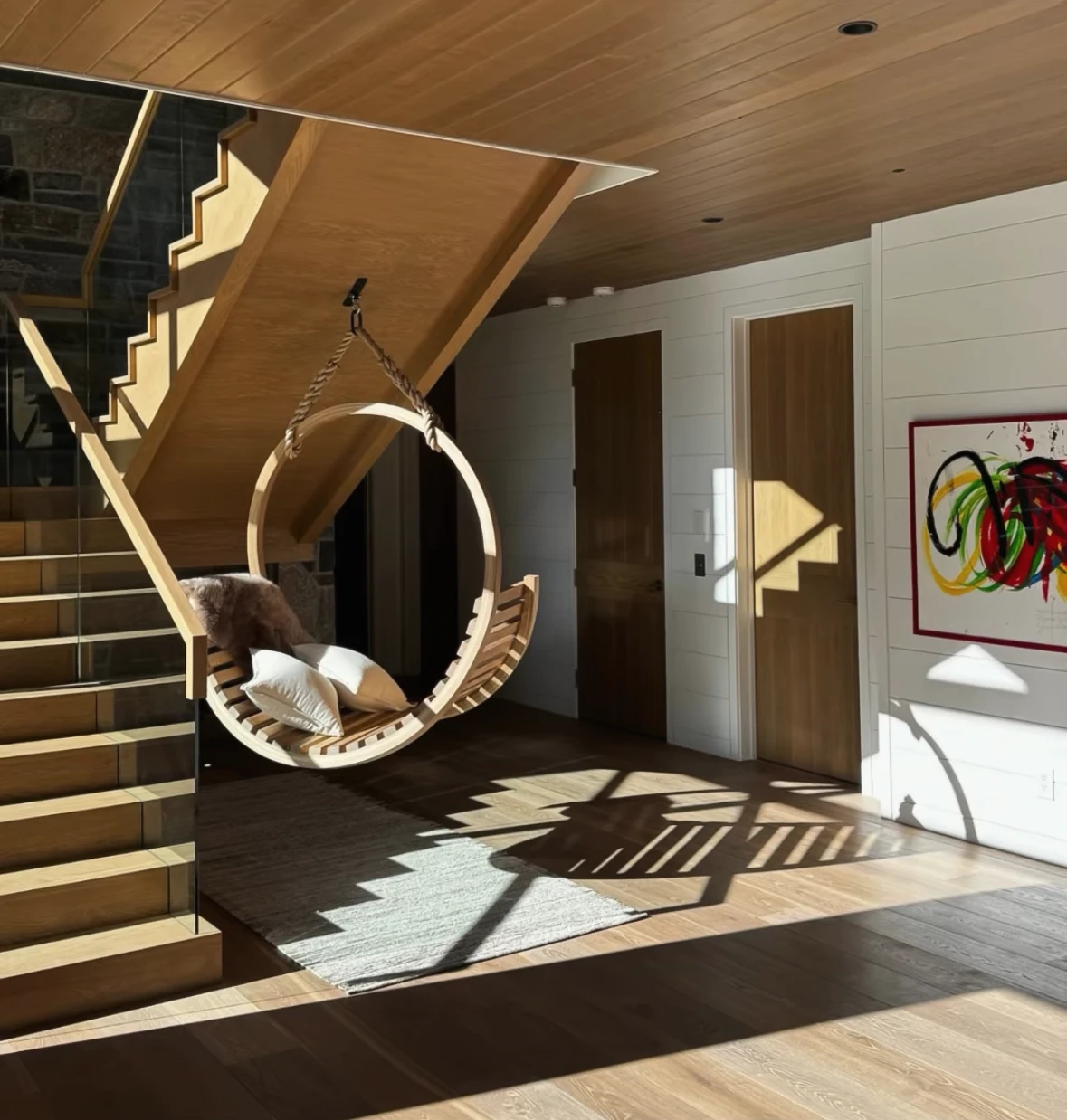 Hanging Wooden Reading Chair